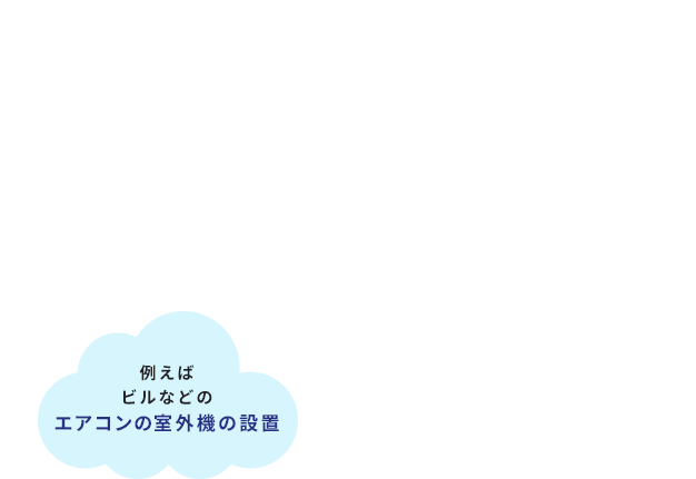 例えばビルなどのエアコンの室外機の設置